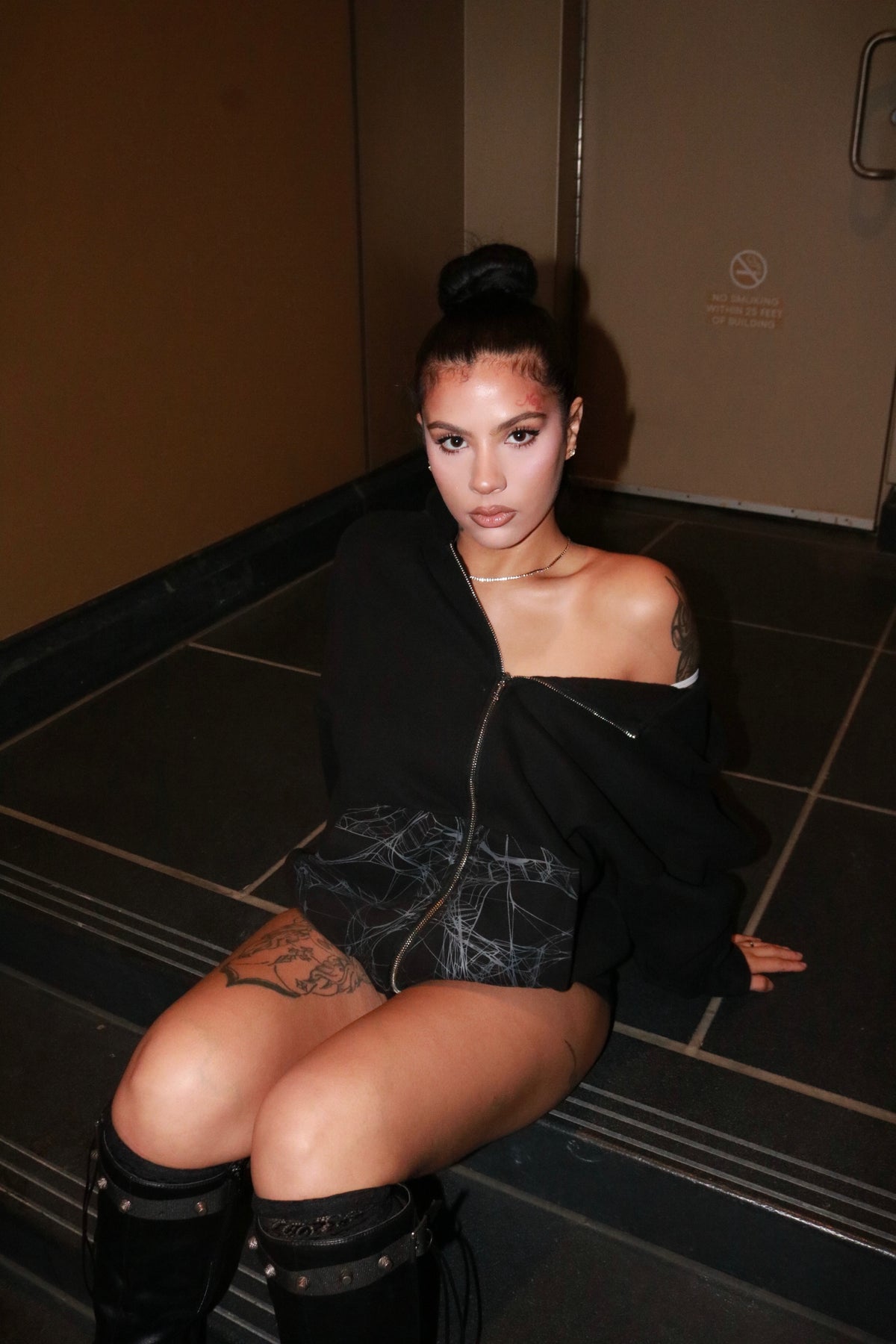 Black Webster Ct. Zip-Up Hoodie — Caught in the Web