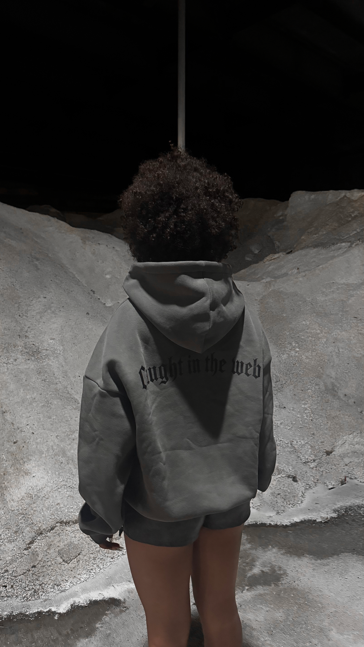 Grey Webster Ct. Zip-Up Hoodie — Caught in the Web